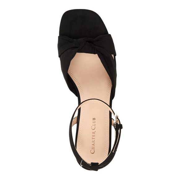 CHARTER CLUB Womens Black At Straps Vickayy Round Toe Block Heel Sandals 6.5 M - Picture 3 of 4